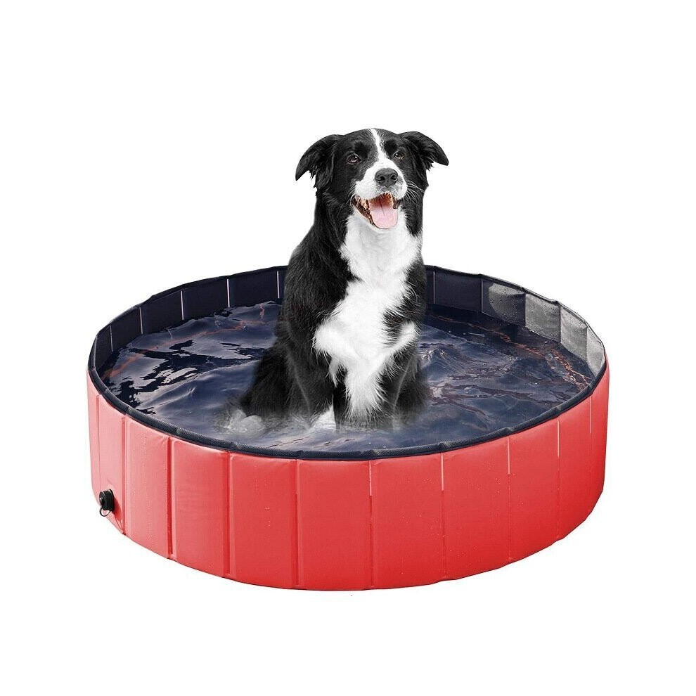 (Blue) Pet Pool Collapsible Dog Bath Tub Outdoor Portable Paddling Bath Cat Dog Cleaning Supplies