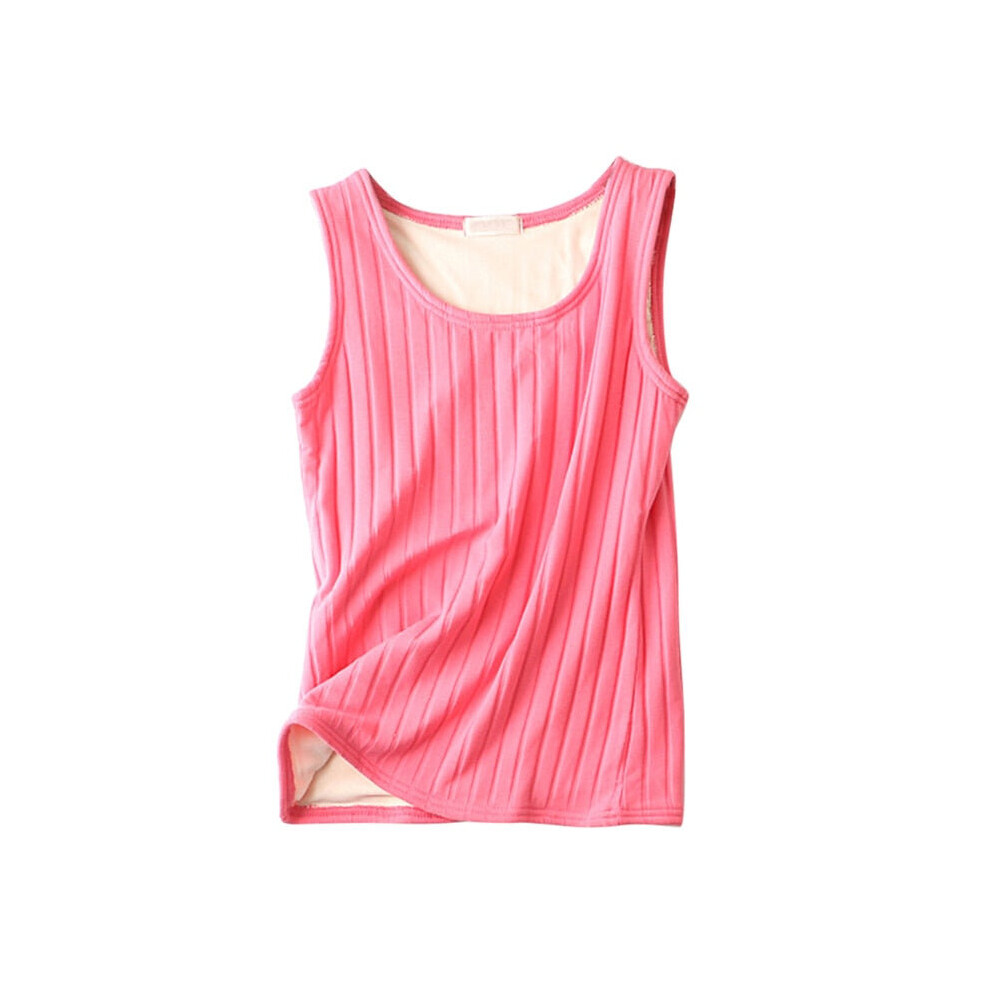 (Watermelon Red, 2XL) Thermal Women Sleeveless Tank Top Underwear Warm Knited Vest Slim