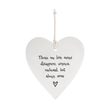 East Of India Those We Love Are Always Near Heart Shaped Ceramic Hanging Plaque Sentimental Keepsake Gift Idea