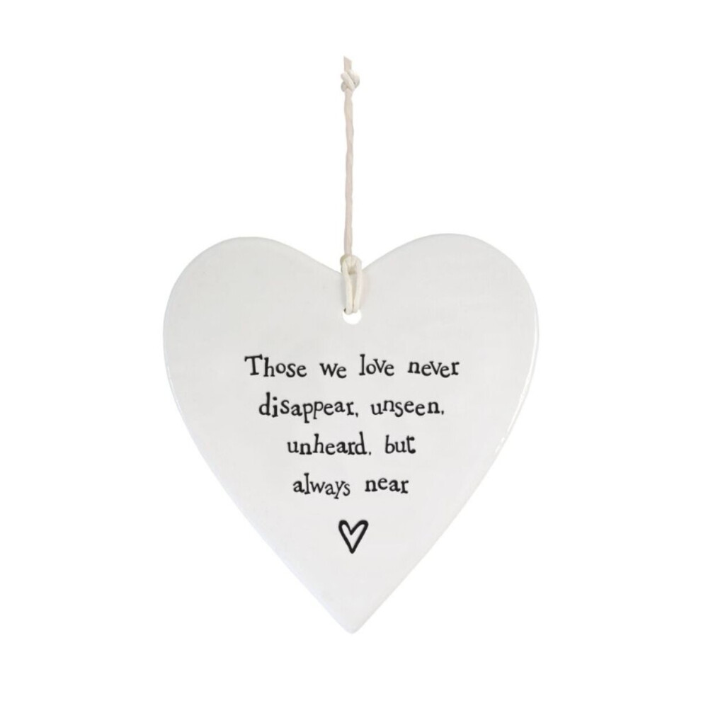 East Of India Those We Love Are Always Near Heart Shaped Ceramic Hanging Plaque Sentimental Keepsake Gift Idea