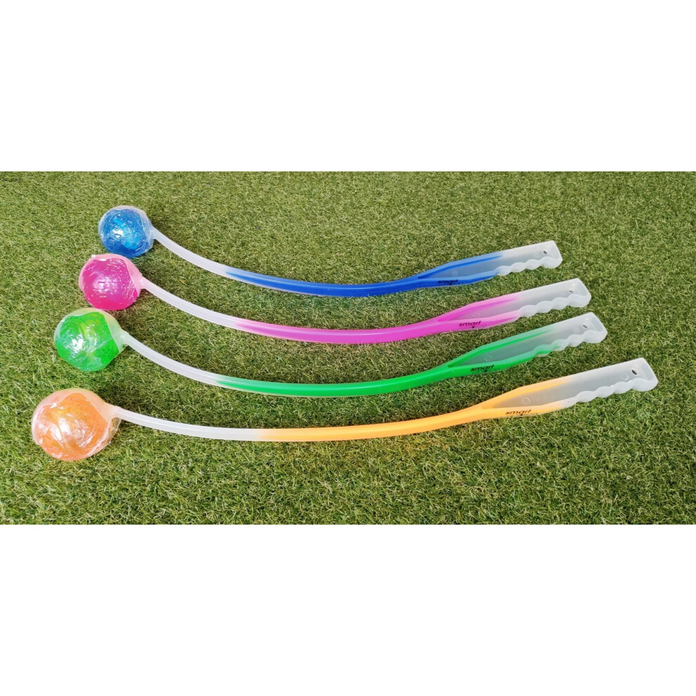 Pet Ball Launcher Throwing Toy With Flashing Squeaky Rubber Dog Ball