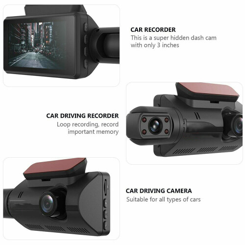1080P Dual Lens Car Dash Cam Recorder G Sensor Front and Rear Camera 2