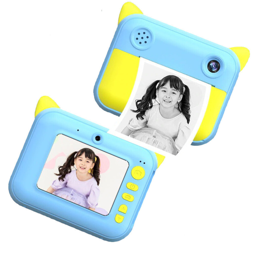 (Blue) Kid's 1080p Instant Printing Camera 