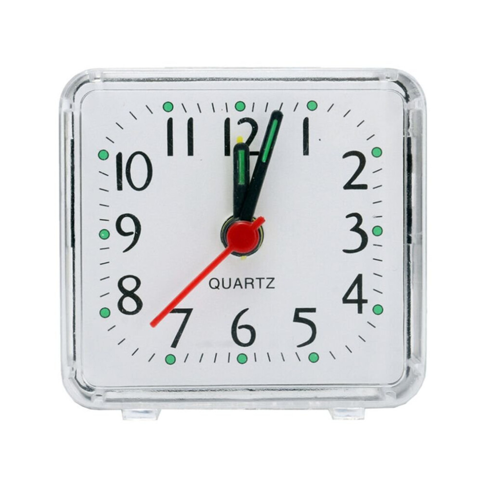(White) Electronic Small Alarm Clock Table Clock Morning Alarm Clock  Desk Decoration