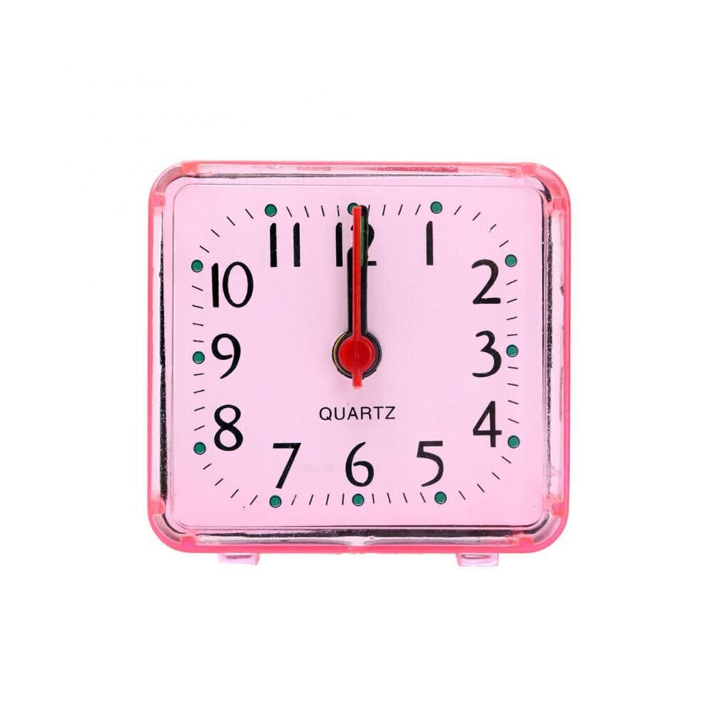 (Pink) Electronic Small Alarm Clock Table Clock Morning Alarm Clock  Desk Decoration