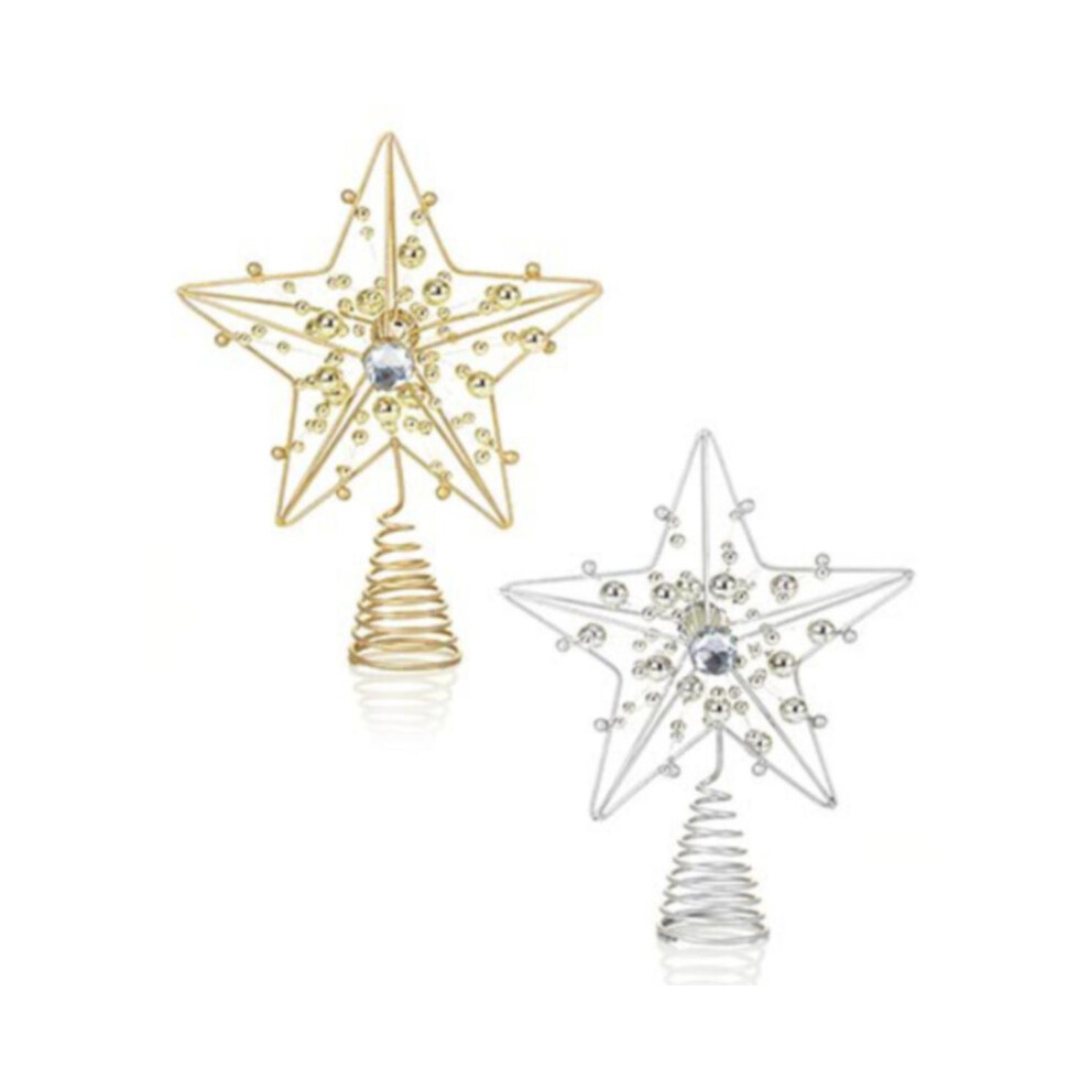Premier Silver,Gold Gold / Silver Star Christmas Tree Topper (1 Sent) Small