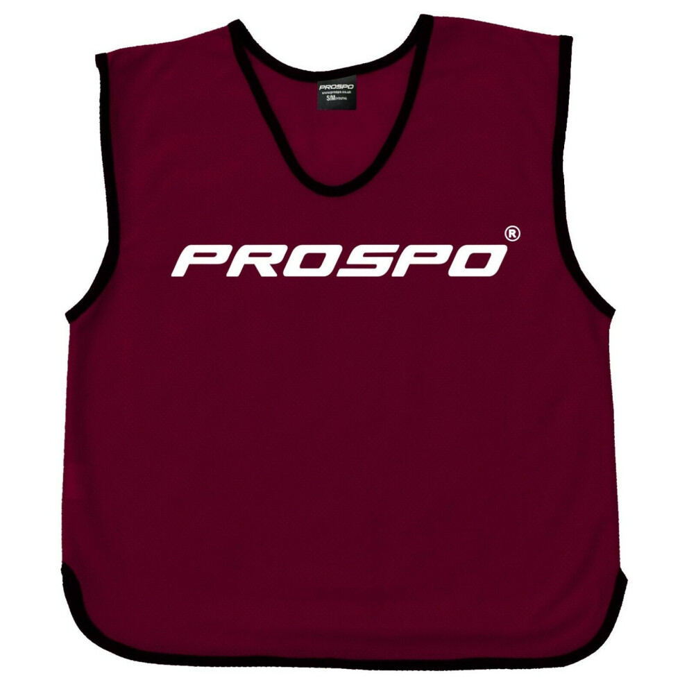 (Maroon, Men (To Fit Large To XL)) PROSPOÂ® 10 PRO QUALITY FOOTBALL RUGBY TRAINING BIBS (All Sizes and 16 Colours)