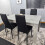 Grey Dining Table & 4 Chairs Wood Stone Grey Effect Kitchen Dining Set 1