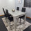 Grey Dining Table & 4 Chairs Wood Stone Grey Effect Kitchen Dining Set 2