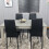 Grey Dining Table & 4 Chairs Wood Stone Grey Effect Kitchen Dining Set 11