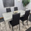Grey Dining Table & 4 Chairs Wood Stone Grey Effect Kitchen Dining Set 5
