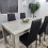 Grey Dining Table & 4 Chairs Wood Stone Grey Effect Kitchen Dining Set 6