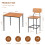 Costway 5-Piece Dining Table Set W/ Counter Height Table & 4 Bar Stools 9