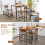 Costway 5-Piece Dining Table Set W/ Counter Height Table & 4 Bar Stools 3