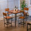 Costway 5-Piece Dining Table Set W/ Counter Height Table & 4 Bar Stools 7