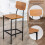 Costway 5-Piece Dining Table Set W/ Counter Height Table & 4 Bar Stools 2