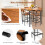 Costway 5-Piece Dining Table Set W/ Counter Height Table & 4 Bar Stools 4
