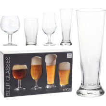 Beer Glass Box Set – 4 Artisan Glasses (Belgian 600ml, Stemmed Pilsner 400ml, Pilsner 370ml & 450ml)
