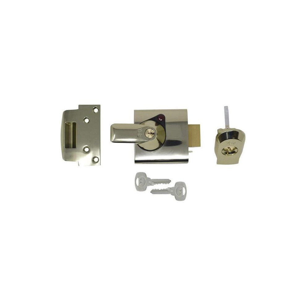 Yale Locking Nightlatch 40 Mm Backset Brass Finish & Cylinder 2 Keys