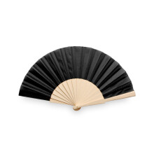 (Black, Pack of 5) Wooden Handheld Hand Fan Wedding Guest Accessory Favour Summer Hen Party