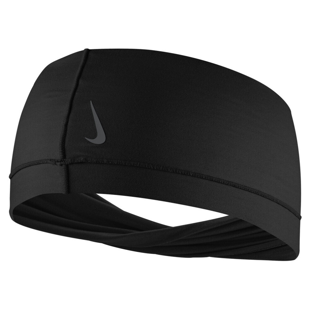 (One Size, Black/Anthracite) Nike Womens Yoga Headband Wide Twist