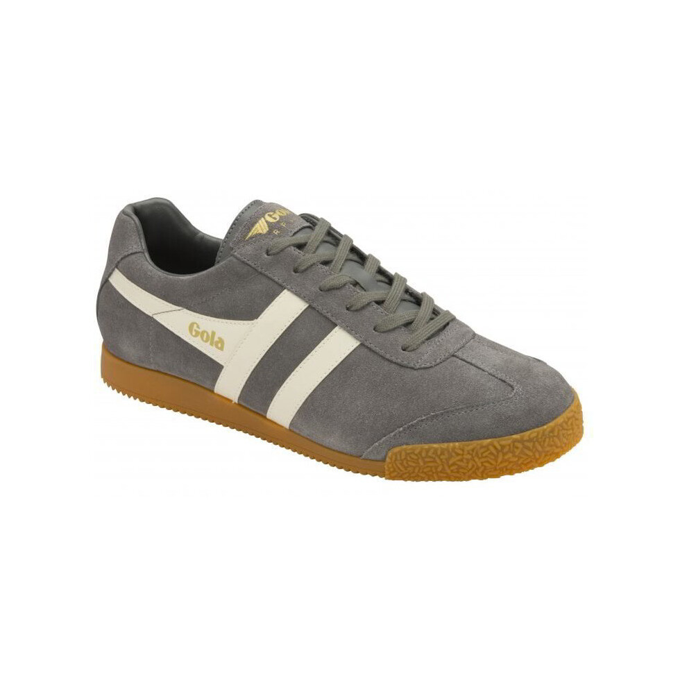 (Ash Ecru, UK 12) Gola Harrier Classics Mens Grey Suede Sneakers Trainers Shoes