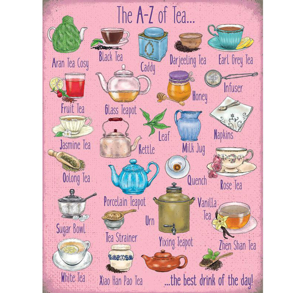 7860 The Original Metal Sign Company A-Z Of Tea Fridge Magnet