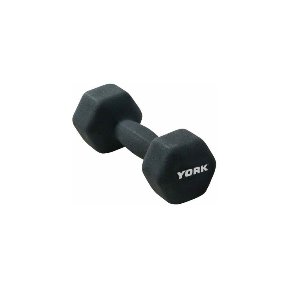 York Fitness Barbell Neo Hex Single Free Weight Dumbbell Exercise Equipment, 3Kg