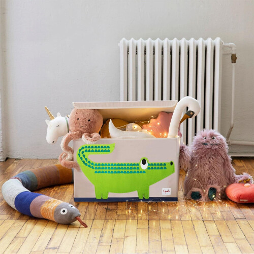 Caixa de brinquedos - 3 SPROUTS - Crocodilo - Bege - Multicolorido - Criança 2