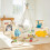 3 Sprouts Multipurpose Folding Canvas Home Storage Bin Organizing Basket, Cat 5