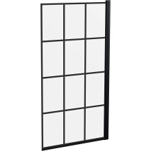 Nuie Pacific 1435mm Multi Option Home Bath Reversible Safety Glass Screen, Black