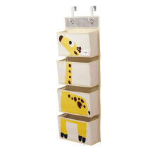 3 Sprouts Children's Nursery Room Wall Hanging Basket Storage Organizer, Giraffe