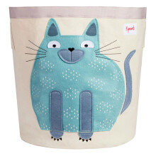 3 Sprouts Multipurpose Folding Canvas Home Storage Bin Organizing Basket, Cat