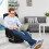 Costway Adjustable 6-Position Folding Floor Chair w/ 360° Swivel Base 9