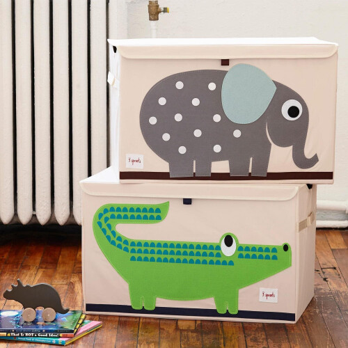 Caixa de brinquedos - 3 SPROUTS - Crocodilo - Bege - Multicolorido - Criança 1