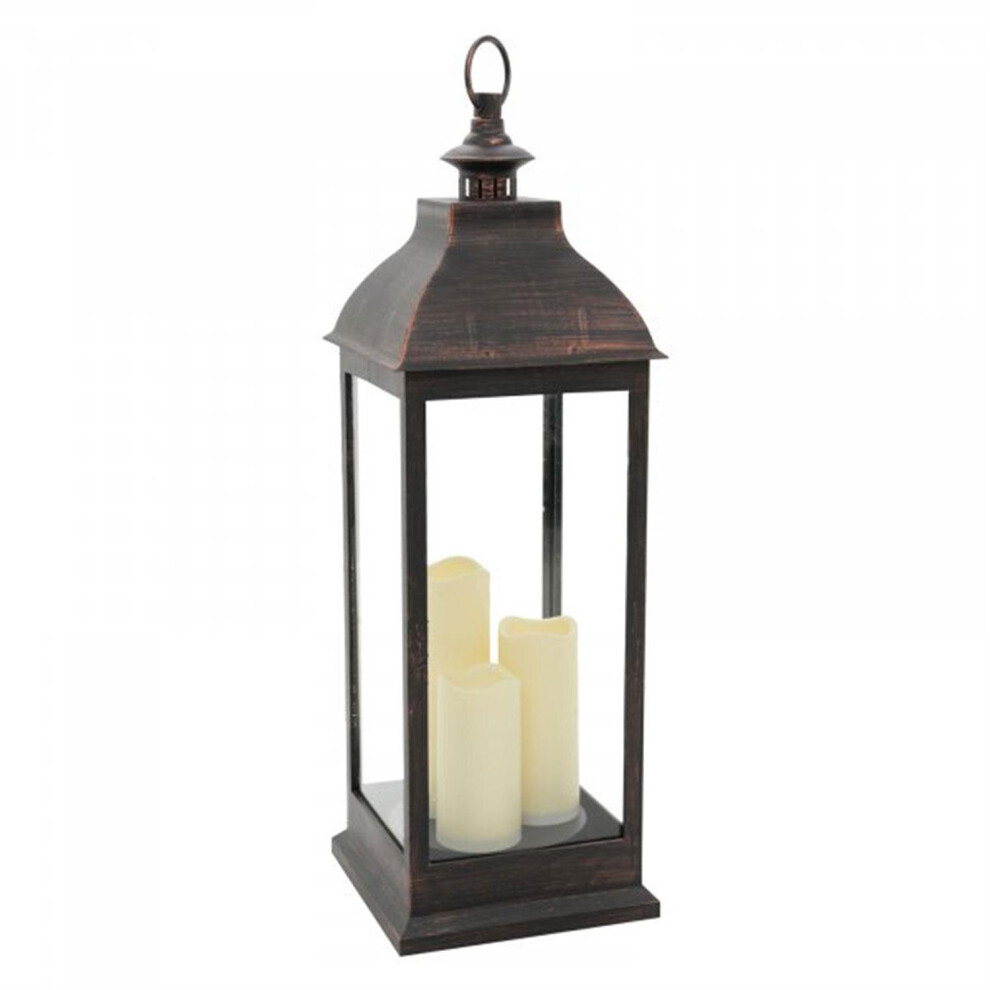 Smart Garden 1950010RB Giant Copper Battery Powered Lantern with 3 LED Candles