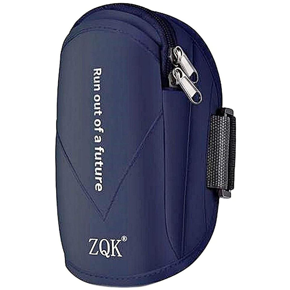 (Dark Blue) Running Arm Bag Waterproof Sports Armband Brachialbag Mobile Phone Holder Arm Pouch Bag Blue,Not,Specified 760954526468