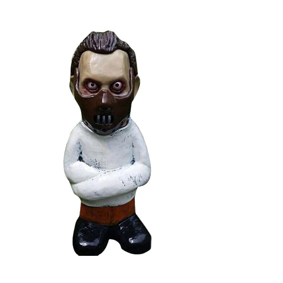 (White) Horror Gnome Zombie Garden Statue Halloween Outdoor Terrace Lawn Statue Gift