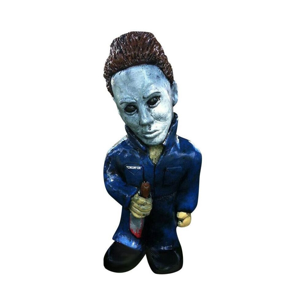 (Blue) Horror Gnome Zombie Garden Statue Halloween Outdoor Terrace Lawn Statue Gift Blue