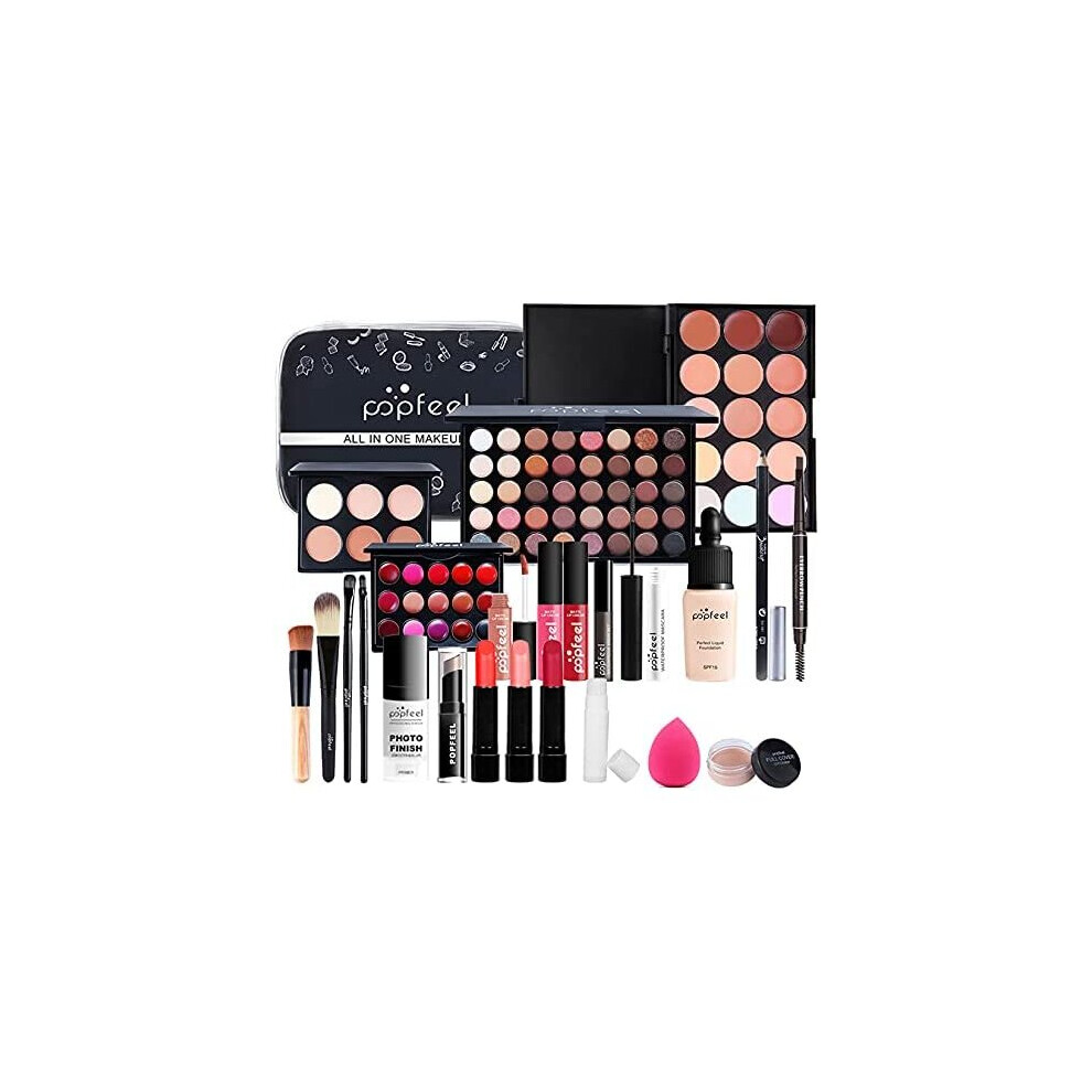 Professional Makeup Set,MKNZOME 24 Pcs Cosmetic Make Up Set With Makeup Bag Portable Travel Make-up Palette Birthday Xmas Gift Set Full Sizes