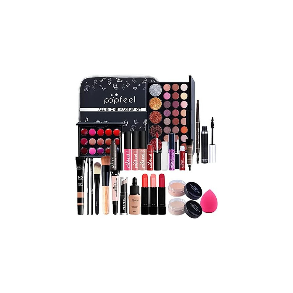 Fantasyday All-In-One Makeup Set Gift Surprise | Full Makeup Kit For Women Cosmetic Essential Starter Bundle Include Eyeshadow Palette Lipstick Blush