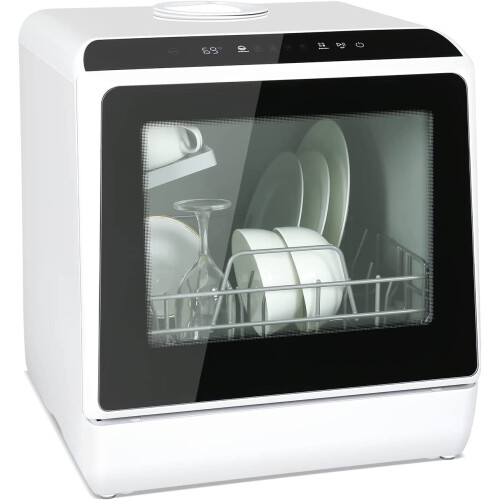 ELECWISH 5L Mini Dishwasher Table Top Cleaner Portable Countertop 5-Program LED