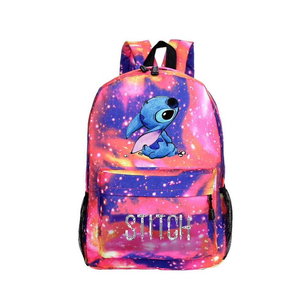 (Star Powder) Stitch Backpack Rucksack Boys Kids School Student Travel Bags Gift Multicolor