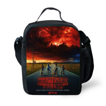 (Red) Stranger Things Lunch Bags Travel Tote Bags Picnic Food Fresh Storage Bags