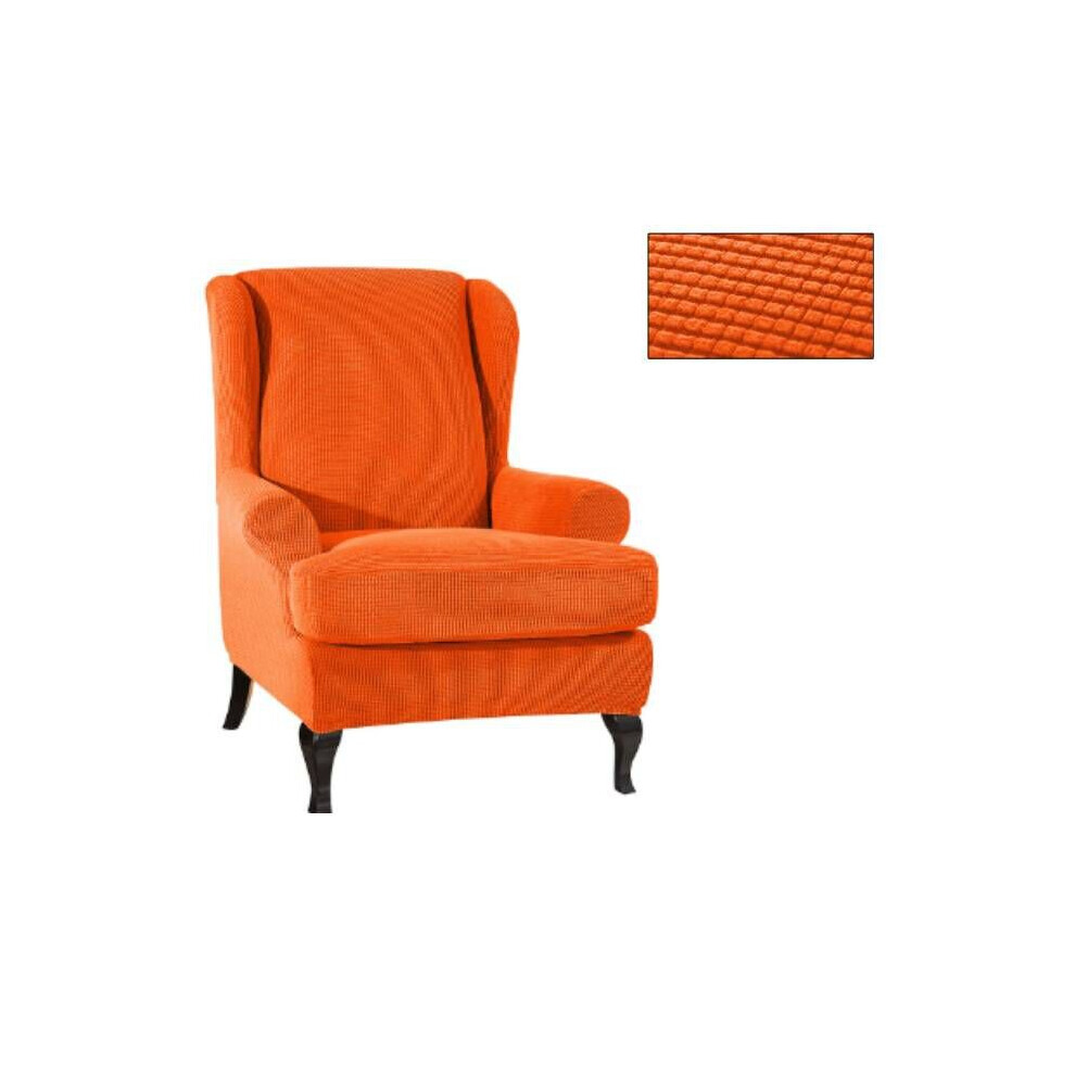 (Orange) Arm Chair Covers Elastic Recliner Chair Cover Wing Back Arm Chair Sofa Slipcover
