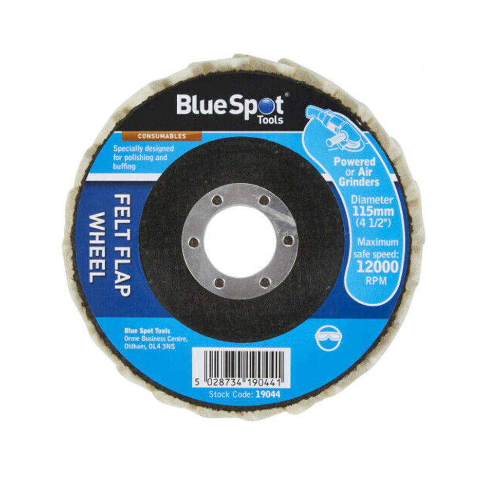 BlueSpot Air Angle Grinder Blades 115mm (4.5") Felt Flap Wheel