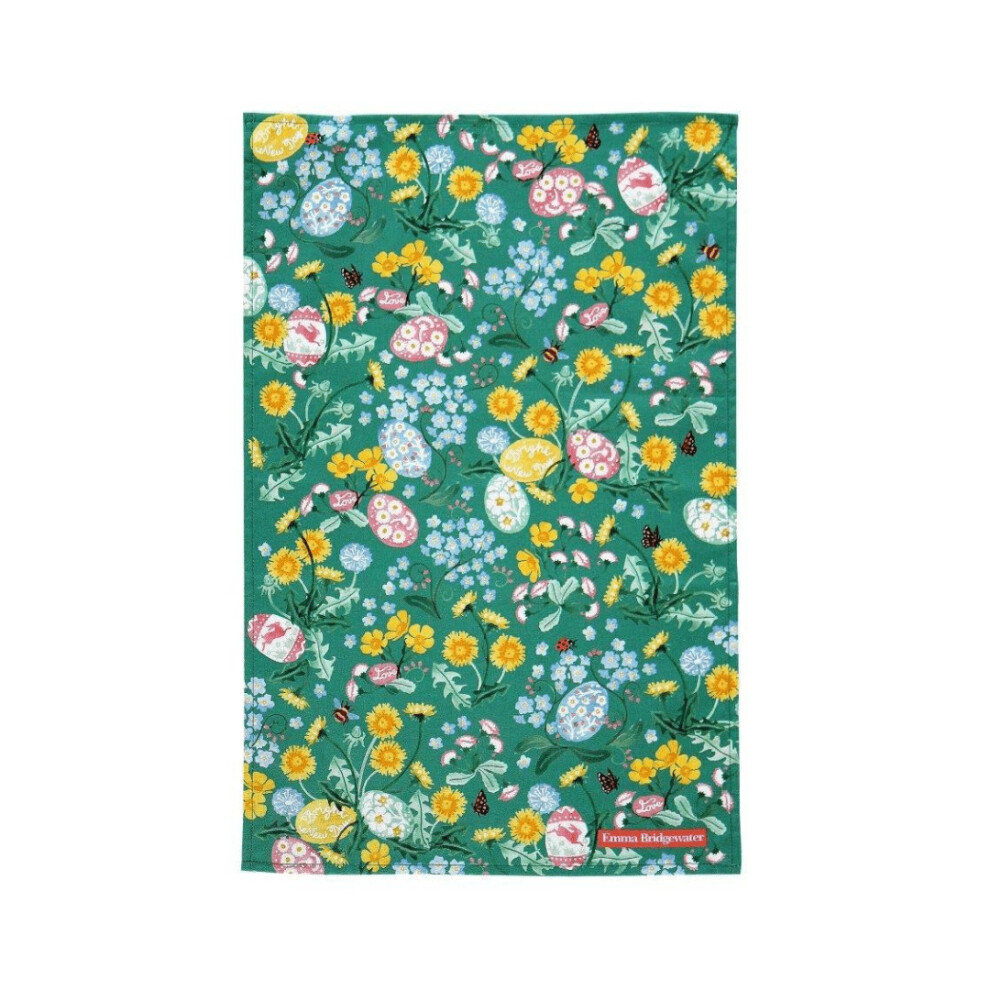 Easter Egg Hunt Green Tea Towel