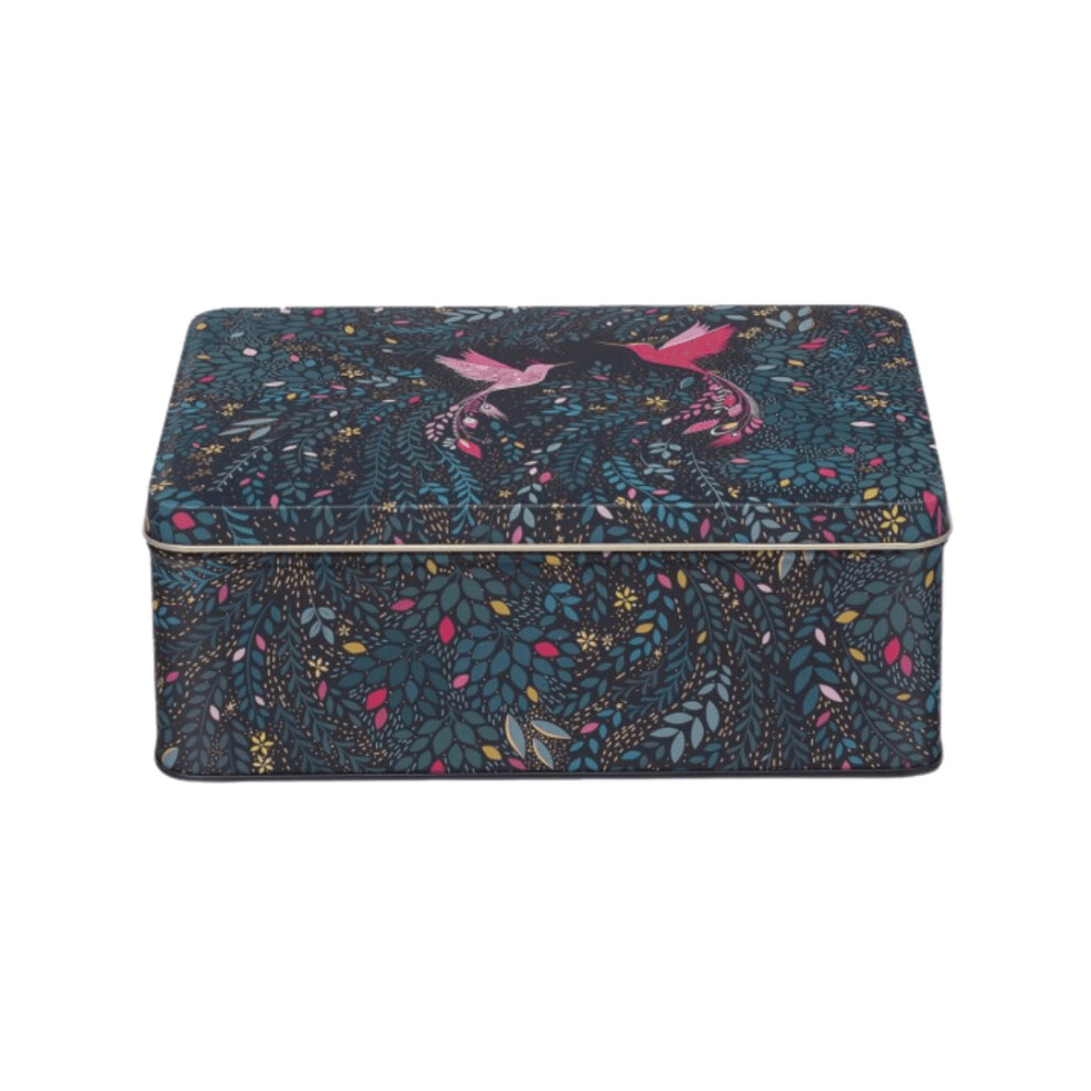 Sara Miller Floral Hummingbird Rectangular Storage Tin
