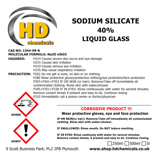 (500ml) Liquid Sodium Silicate 40% Liquid Glass 250- 500ml 1