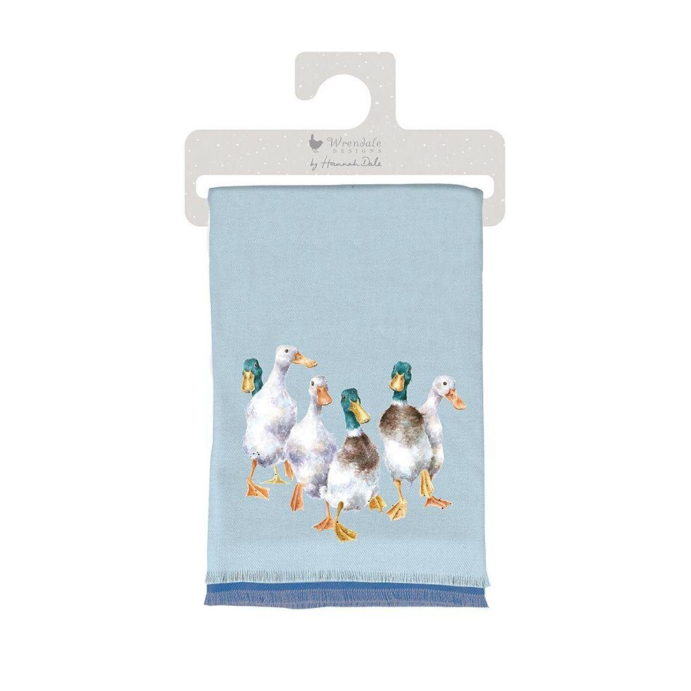Wrendale Quackers Duck Design Winter Scarf In Gift Bag Blue